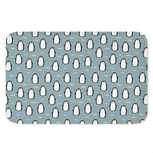 Cartoon Emperor Penguin Pattern Print Indoor Door Mat