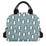 Cartoon Emperor Penguin Pattern Print Insulated Lunch Bag