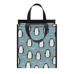 Cartoon Emperor Penguin Pattern Print Insulated Lunch Tote