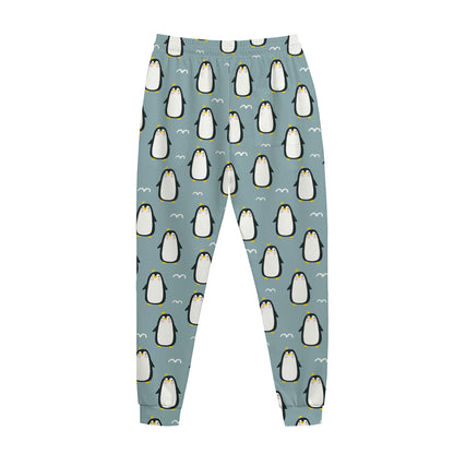 Cartoon Emperor Penguin Pattern Print Jogger Pants