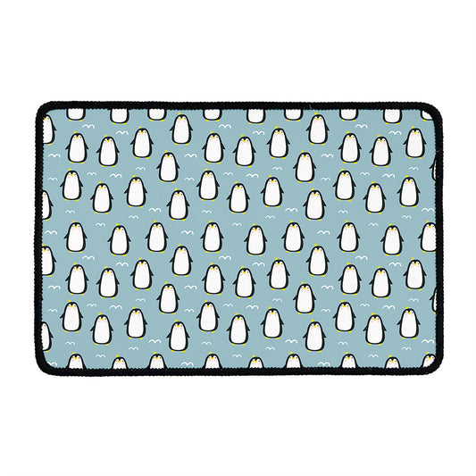 Cartoon Emperor Penguin Pattern Print Kitchen Mat