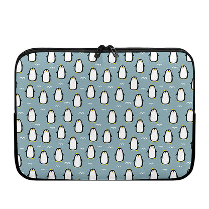 Cartoon Emperor Penguin Pattern Print Laptop Sleeve