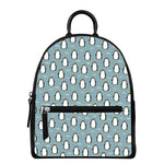 Cartoon Emperor Penguin Pattern Print Leather Backpack