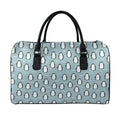 Cartoon Emperor Penguin Pattern Print Leather Duffel Bag
