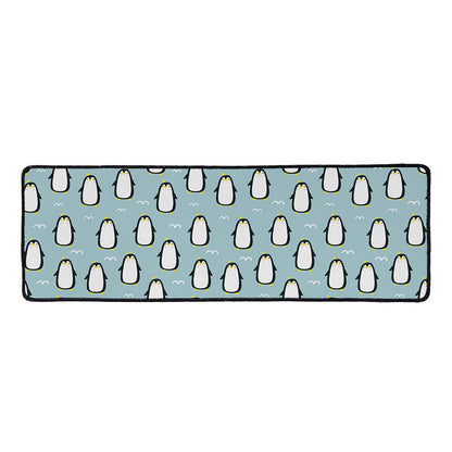 Cartoon Emperor Penguin Pattern Print Long Kitchen Mat