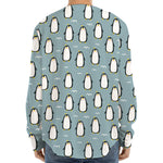 Cartoon Emperor Penguin Pattern Print Long Sleeve Baseball Jersey