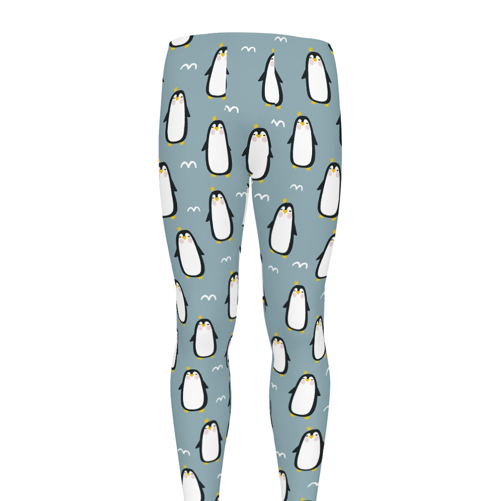 Cartoon Emperor Penguin Pattern Print Men's leggings