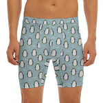 Cartoon Emperor Penguin Pattern Print Men's Long Boxer Briefs
