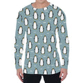 Cartoon Emperor Penguin Pattern Print Men's Long Sleeve T-Shirt