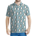 Cartoon Emperor Penguin Pattern Print Men's Polo Shirt