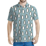 Cartoon Emperor Penguin Pattern Print Men's Polo Shirt