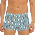 Cartoon Emperor Penguin Pattern Print Men's Short Boxer Briefs