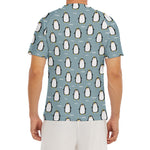 Cartoon Emperor Penguin Pattern Print Men's Short Sleeve Rash Guard