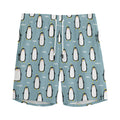 Cartoon Emperor Penguin Pattern Print Men's Athletic Shorts