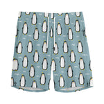 Cartoon Emperor Penguin Pattern Print Men's Sports Shorts