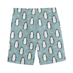 Cartoon Emperor Penguin Pattern Print Men's Sports Shorts
