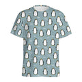 Cartoon Emperor Penguin Pattern Print Men's Athletic T-Shirt