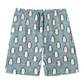 Cartoon Emperor Penguin Pattern Print Men's Swim Trunks