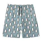 Cartoon Emperor Penguin Pattern Print Men's Swim Trunks