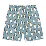 Cartoon Emperor Penguin Pattern Print Men's Swim Trunks