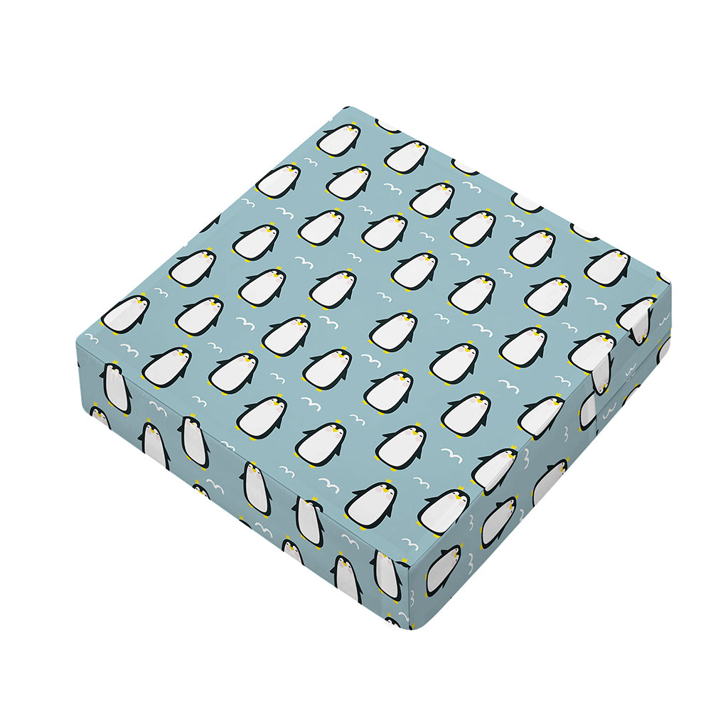 Cartoon Emperor Penguin Pattern Print Outdoor Seat Cushion Cover