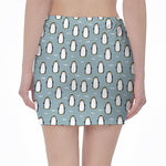 Cartoon Emperor Penguin Pattern Print Pencil Mini Skirt