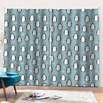 Cartoon Emperor Penguin Pattern Print Pencil Pleat Curtains