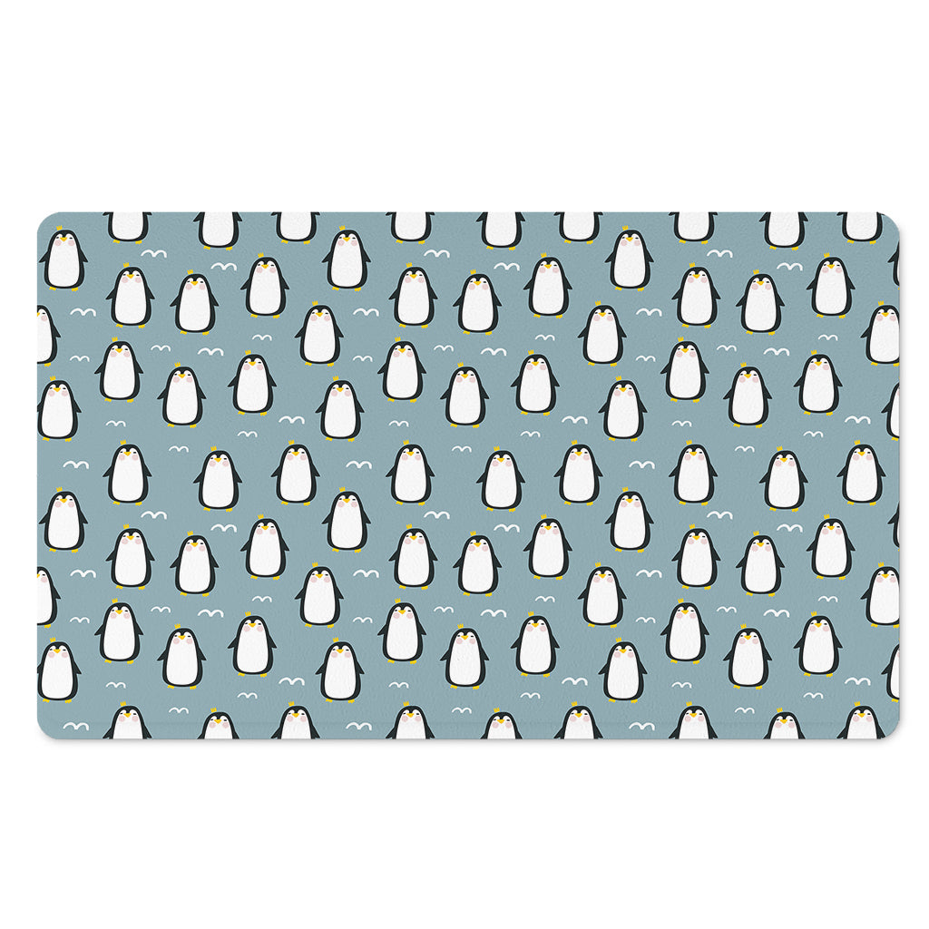 Cartoon Emperor Penguin Pattern Print Polyester Doormat
