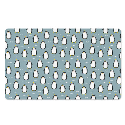 Cartoon Emperor Penguin Pattern Print Polyester Doormat