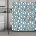 Cartoon Emperor Penguin Pattern Print Polyester Shower Curtain