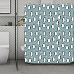 Cartoon Emperor Penguin Pattern Print Polyester Shower Curtain