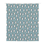 Cartoon Emperor Penguin Pattern Print Polyester Shower Curtain