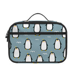 Cartoon Emperor Penguin Pattern Print Portable Lunch Bag