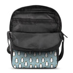 Cartoon Emperor Penguin Pattern Print Rectangular Crossbody Bag