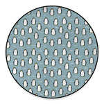Cartoon Emperor Penguin Pattern Print Round Floor Mat
