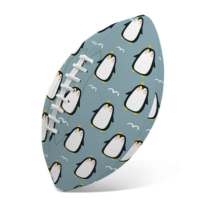 Cartoon Emperor Penguin Pattern Print Rugby Ball