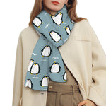 Cartoon Emperor Penguin Pattern Print Scarf