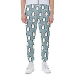 Cartoon Emperor Penguin Pattern Print Scuba Joggers