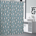 Cartoon Emperor Penguin Pattern Print Shower Curtain