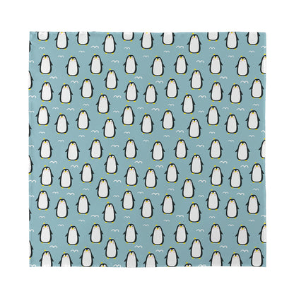 Cartoon Emperor Penguin Pattern Print Silk Bandana