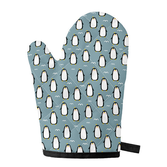 Cartoon Emperor Penguin Pattern Print Single Oven Mitt