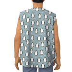 Cartoon Emperor Penguin Pattern Print Sleeveless Baseball Jersey