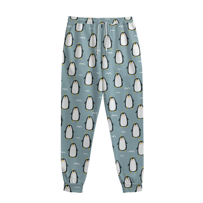 Cartoon Emperor Penguin Pattern Print Sweatpants