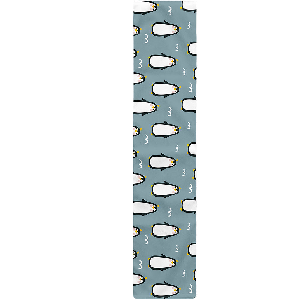 Cartoon Emperor Penguin Pattern Print Table Runner