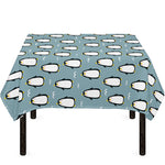 Cartoon Emperor Penguin Pattern Print Tablecloth