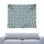Cartoon Emperor Penguin Pattern Print Tapestry