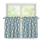 Cartoon Emperor Penguin Pattern Print Tier Curtains