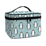 Cartoon Emperor Penguin Pattern Print Travel Makeup Bag
