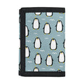 Cartoon Emperor Penguin Pattern Print Trifold Wallet
