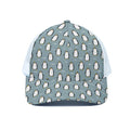 Cartoon Emperor Penguin Pattern Print White Mesh Trucker Hat
